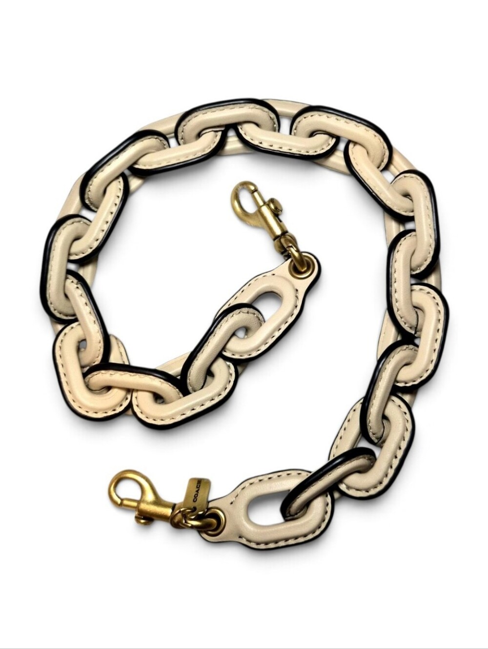 RARE Coach Leather Chain Link Short Strap – Ivory – NWOT – 23"